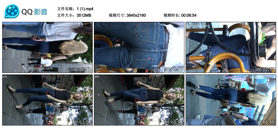 精选街拍视频 No.2163 紧身蓝牛金发小姐姐 [3.42GB]