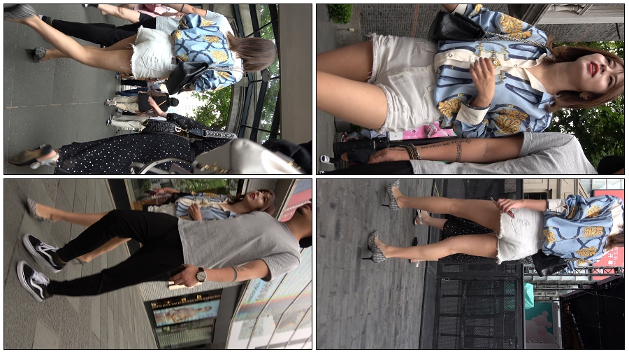 精选街拍视频 No.4296 白短热裤尖嘴高跟鞋美女 [1.16GB]