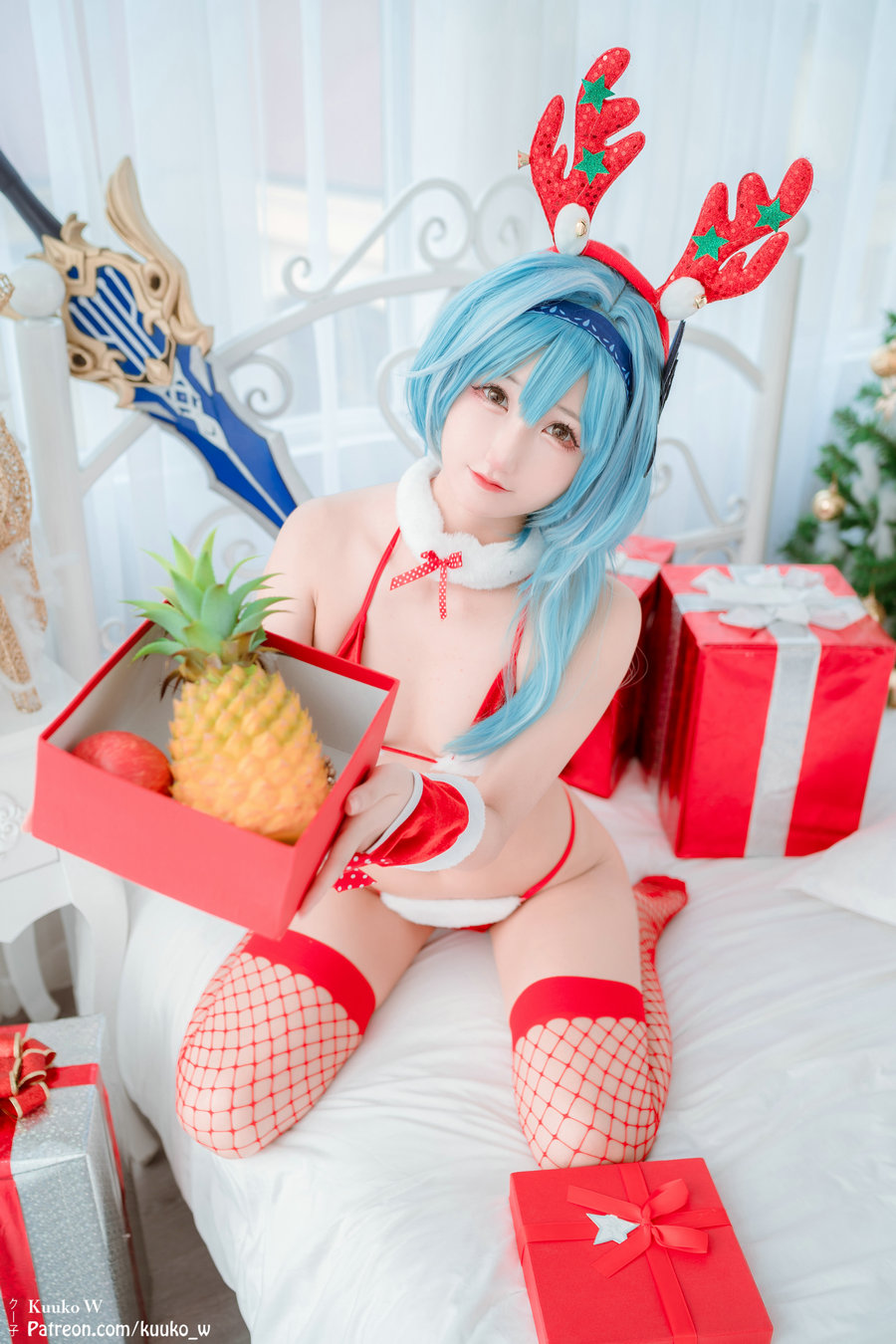 (Cosplay) [KuukoW] Kuuko クー子 - XMAS Eula [19P176MB]