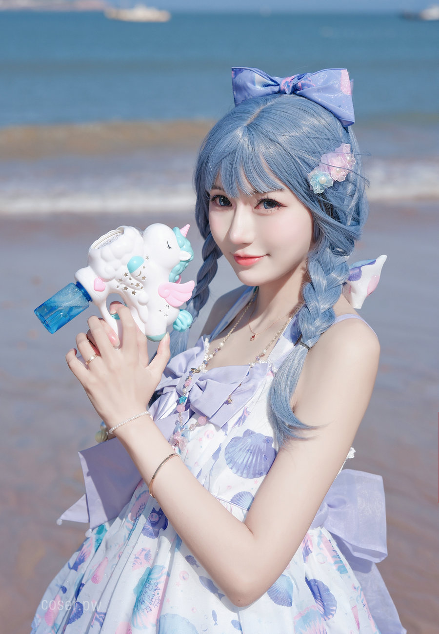 彩芸_Nebula - 渐变贝壳白紫 [15P-71MB]