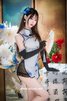 羽生三未图集 - 瓶儿 青花瓷旗袍 [25P-307MB]
